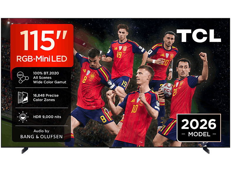 TV RGB Mini LED 115" - TCL 115RM9L, UHD 4K, AiPQ Pro Processor, Smart con Google TV, 144 Hz, Negro