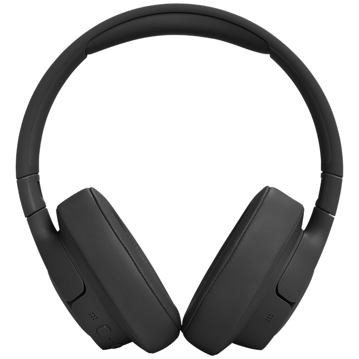 Casque noir supra-auriculaire avec coussinets rembourrés et arceau rembourré.