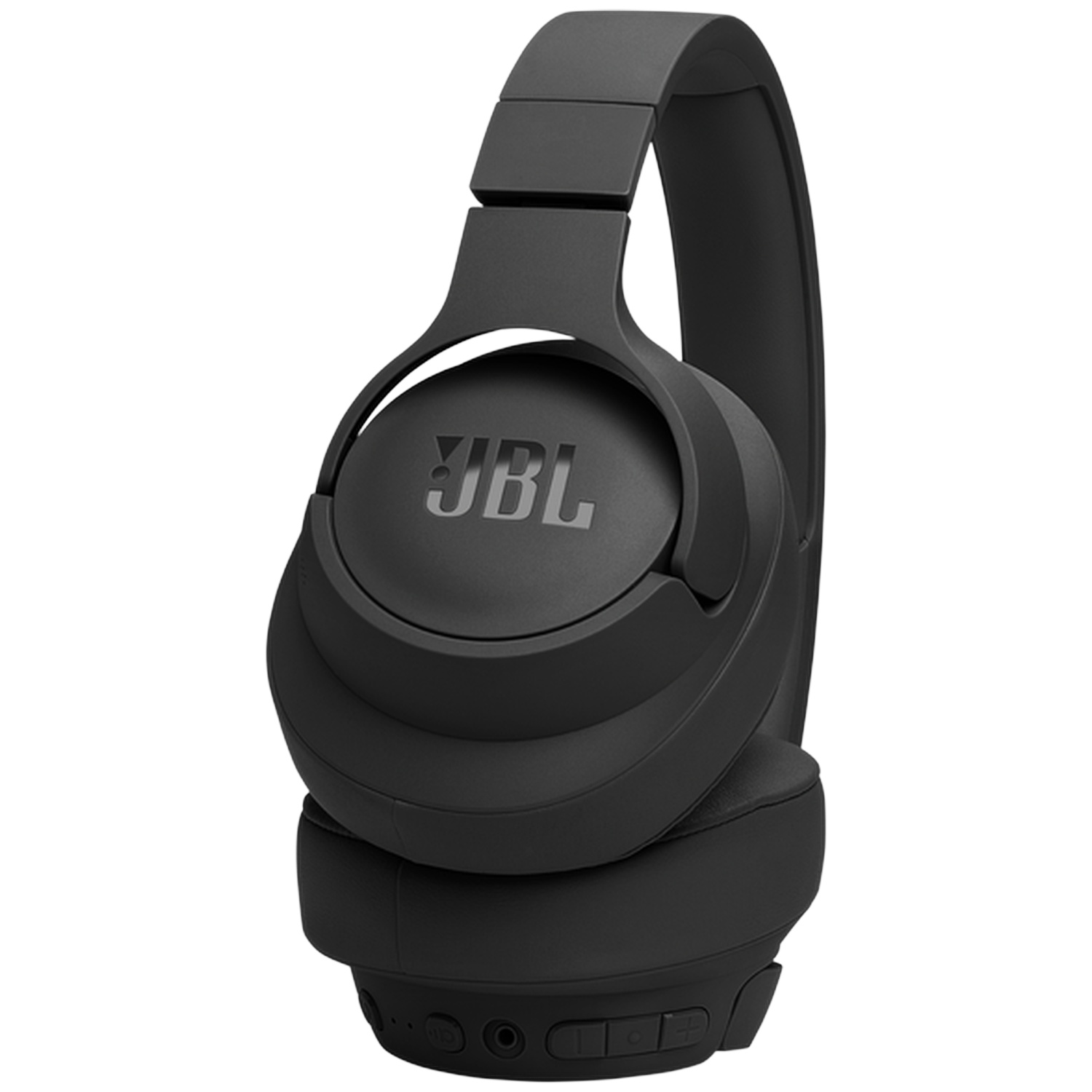 Casque JBL noir avec logo, sur fond blanc.