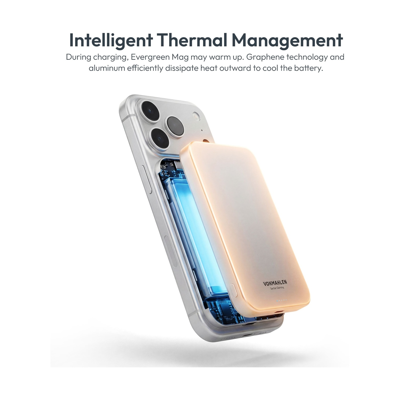 Uno smartphone argentato con batteria dorata rimovibile che mostra l'elettronica interna.
