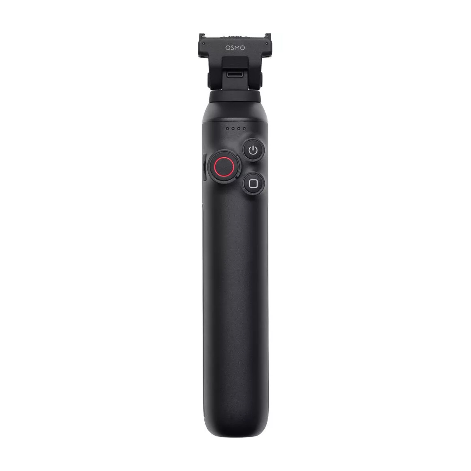 Manico gimbal nero con controlli e logo Osmo.