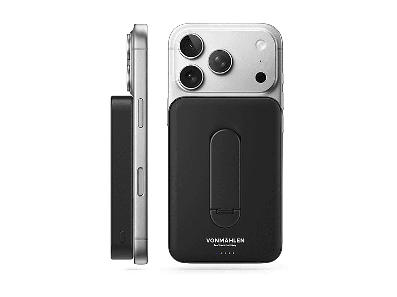 Powerbank VONMAHLEN Evergreen Mag, 10.000 mAh+Kickstand 10000, Nero
