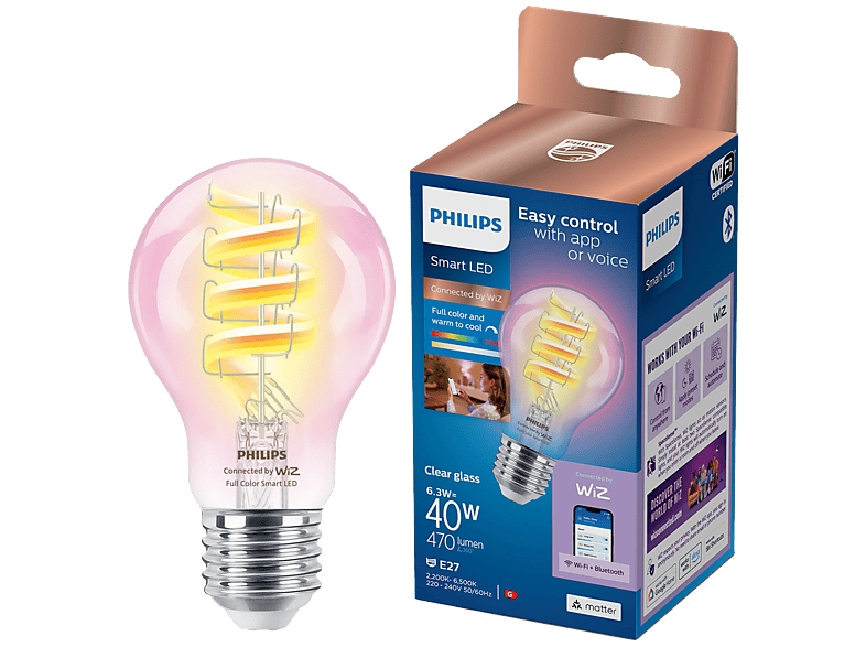 Philips Smart LED Filament Lamp E27 40W Wi-Fi