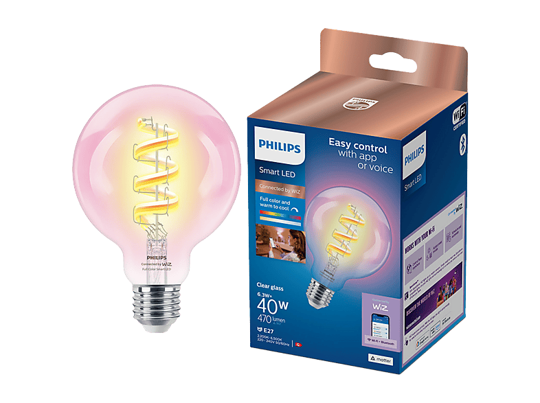 Philips Smart LED Globe Filament E27 40W Wi-Fi