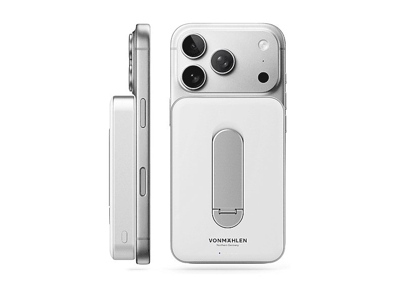 Powerbank VONMAHLEN Evergreen Mag, 10.000 mAh+Kickstand 10000, Bianco