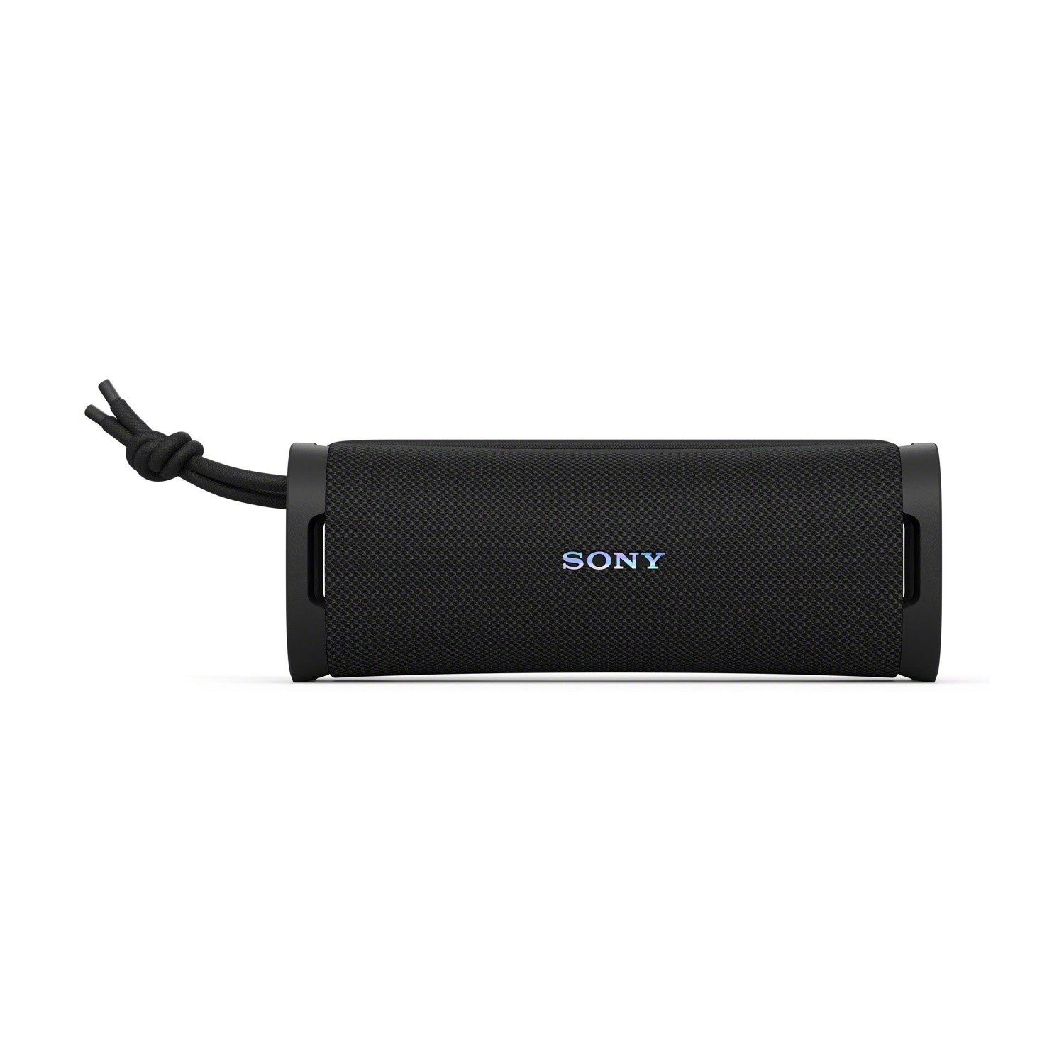 Altoparlante Sony nero con cavo su sfondo bianco.