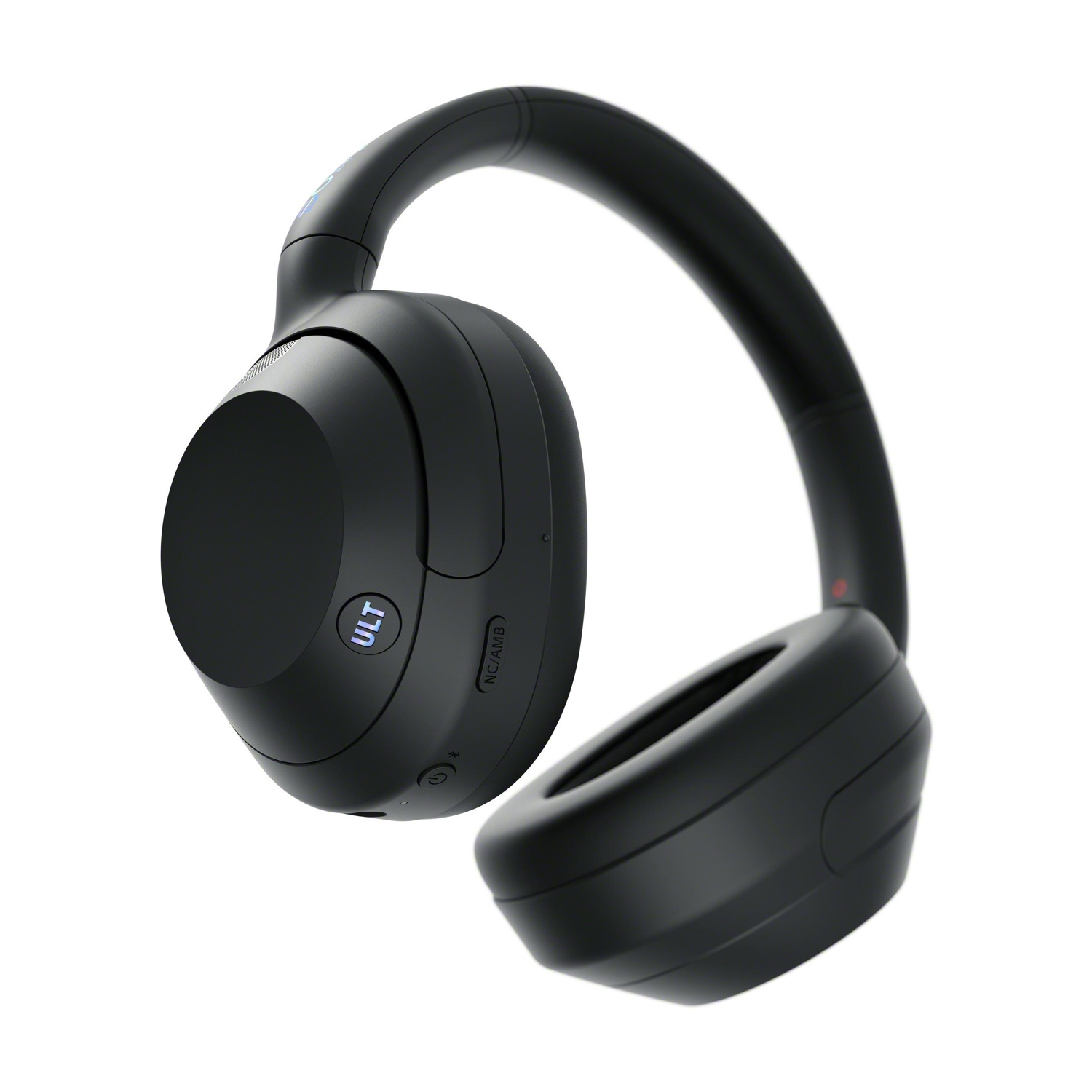 Cuffie Sony ULT nere con logo ULT argentato e pulsanti sui padiglioni.