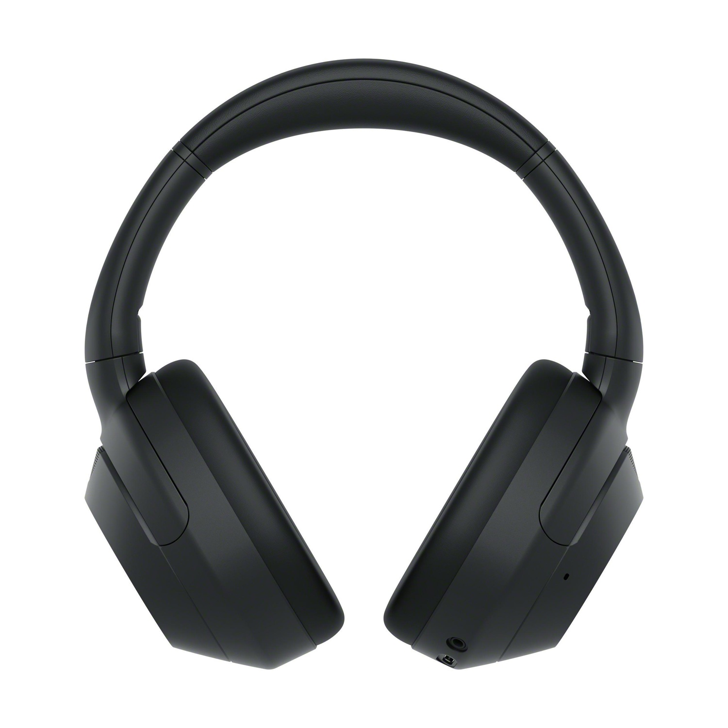 Cuffie over-ear nere con archetto e padiglioni imbottiti su sfondo bianco.
