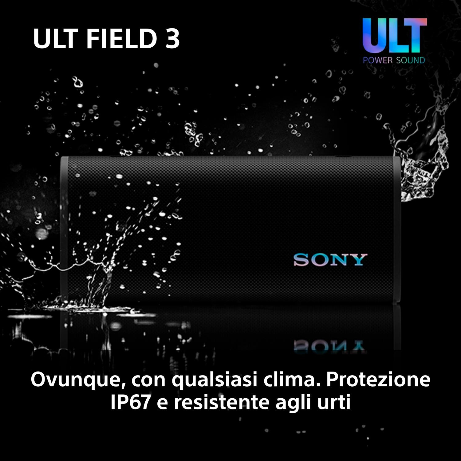 Altoparlante Sony nero con schizzi d'acqua, per ULT FIELD 3