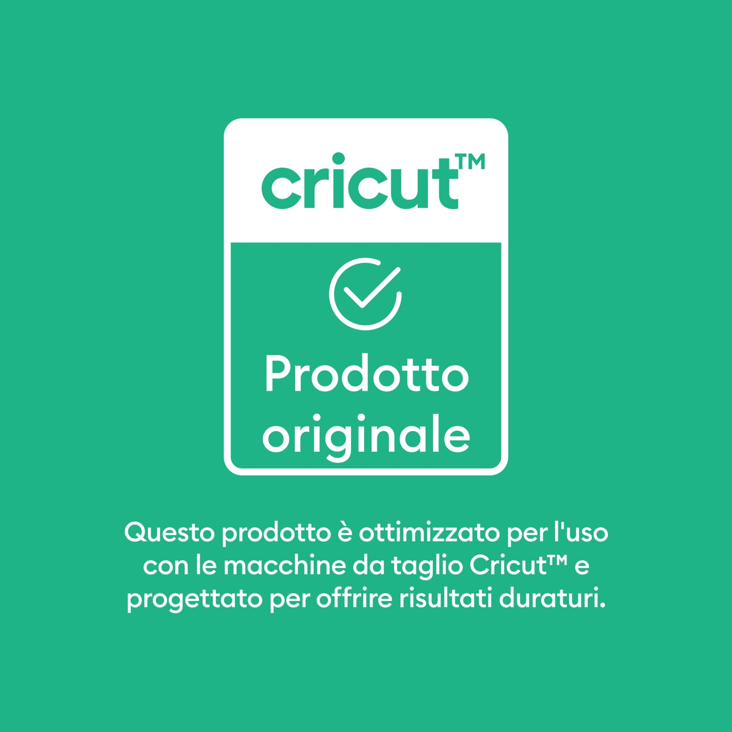 Sfondo verde con logo Cricut e testo 'Prodotto originale'.