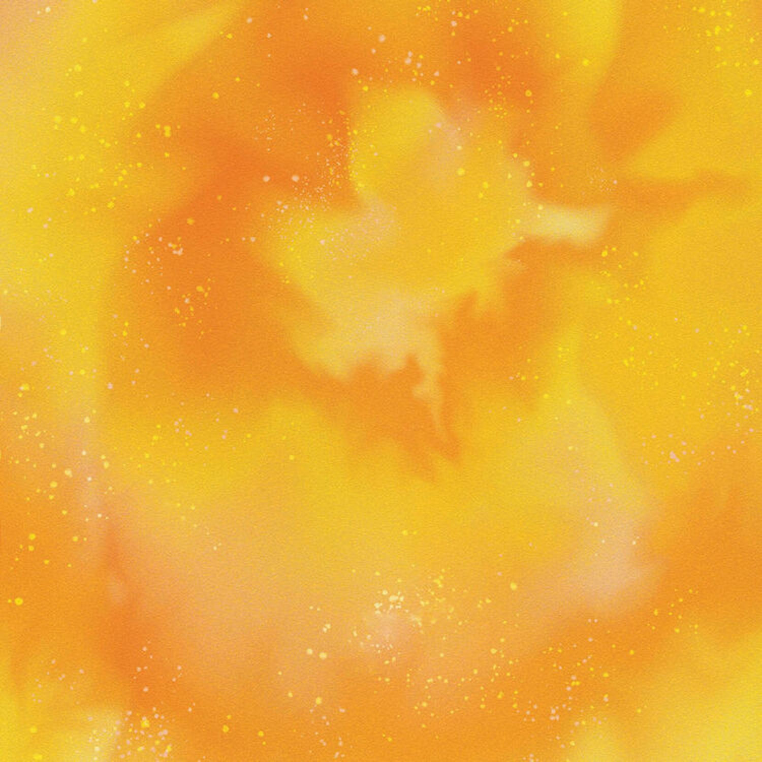 Sfondo astratto nelle tonalità del giallo e dell'arancione con sfumature e dettagli maculati.