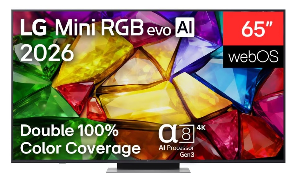 Telewizor LG 65 cali Mini LED, model 2026, 100% pokrycia kolorów.