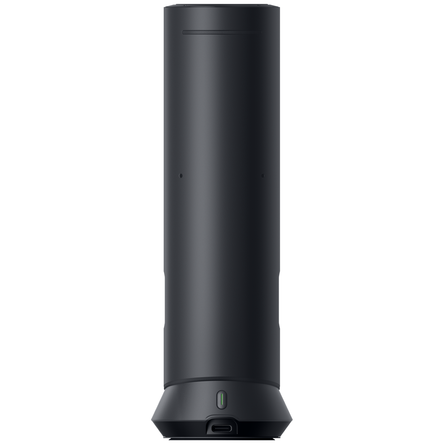 A black, cylindrical object with a wider, conical base.