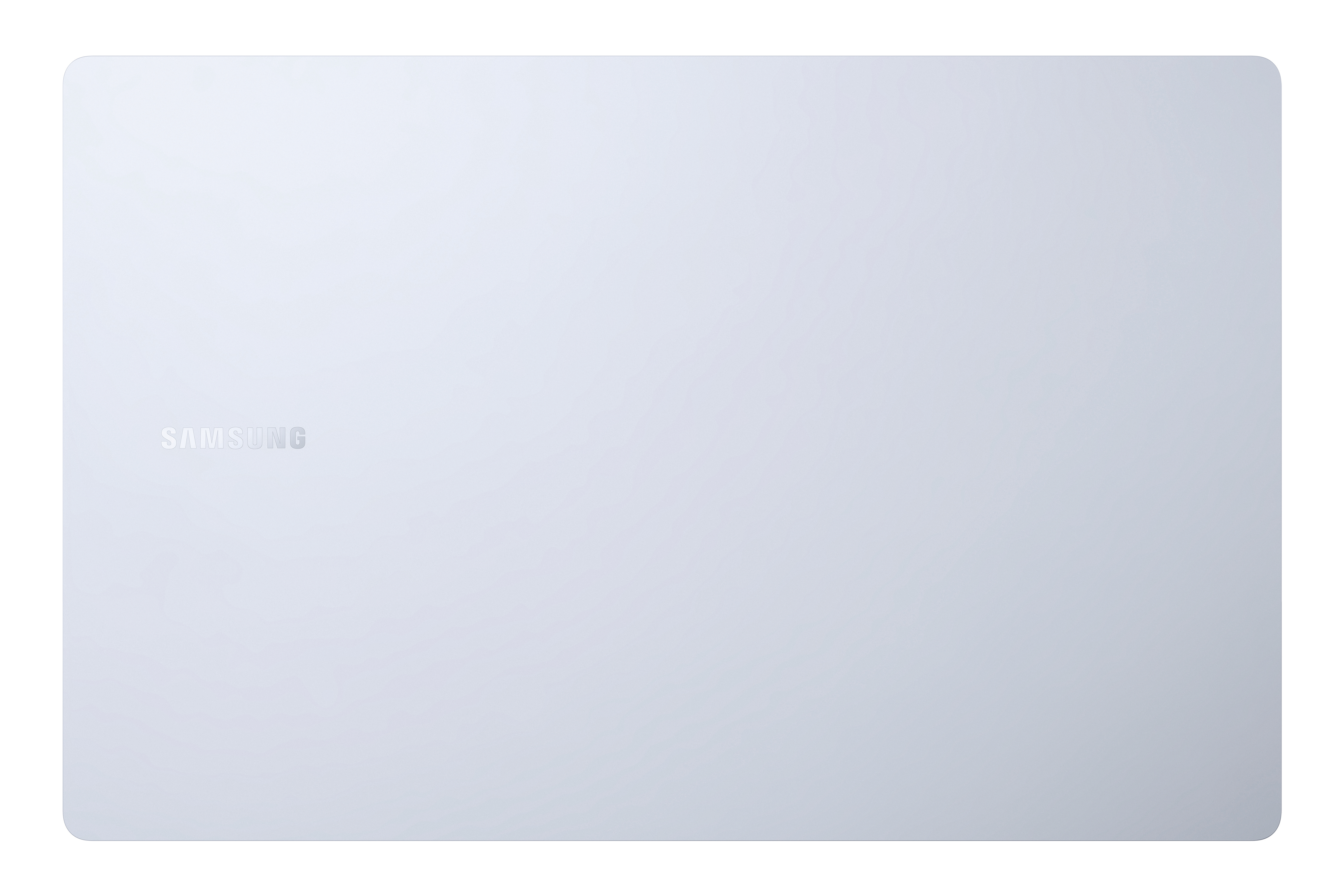 Ein heller, rechteckiger Gegenstand mit abgerundeten Ecken und dem Samsung-Logo.