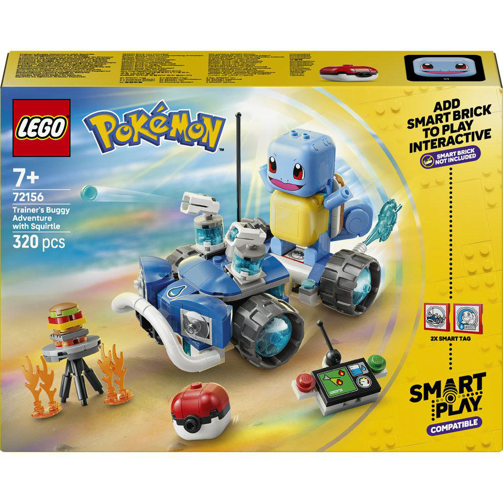 LEGO Pokémon Set mit Squirtle im Buggy, Burger und Pokeball.