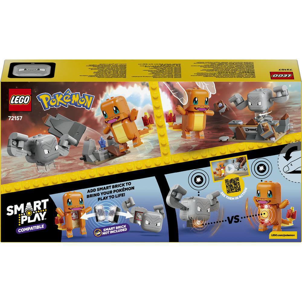 LEGO Pokémon Bausatz mit Charmander und Geowaz. Interaktives Spielzeug.