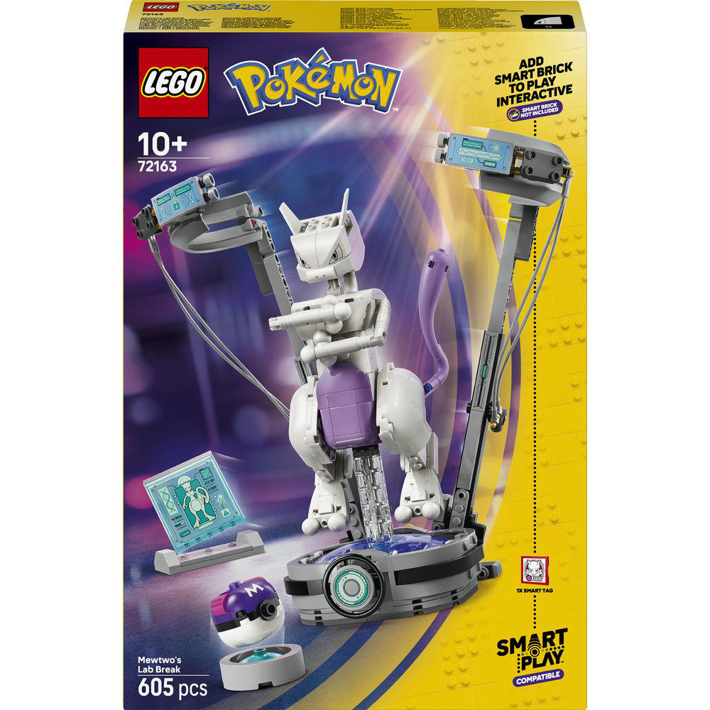 Lego Pokemon Mewtu's Laborbruch-Set mit Mewtu-Figur und Laborausrüstung.
