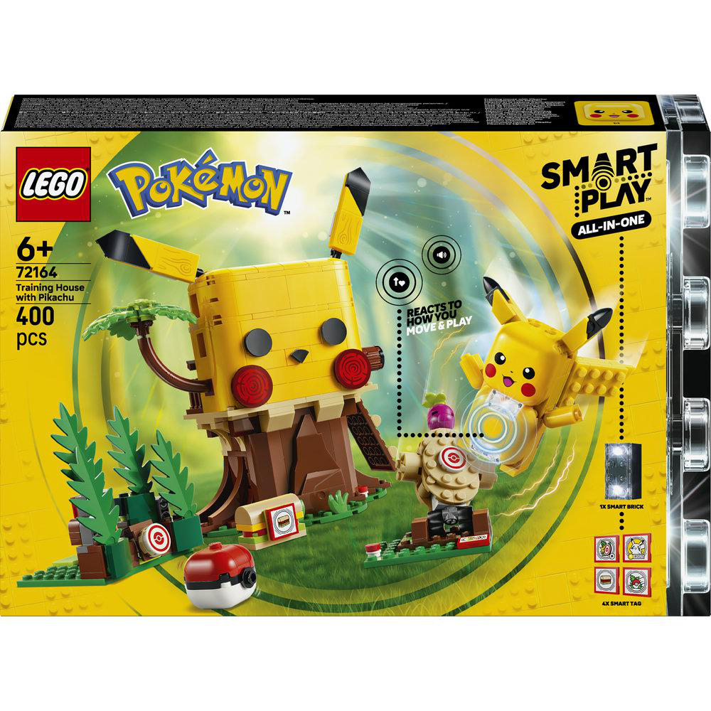 Lego Pokémon Bausatz mit Pikachu Trainingshaus, 400 Teile, interaktiv.