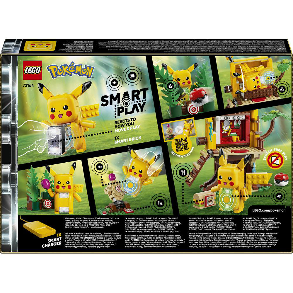LEGO Pokémon Smart Play Set mit Pikachu, Spielszenen und Produktmerkmalen.