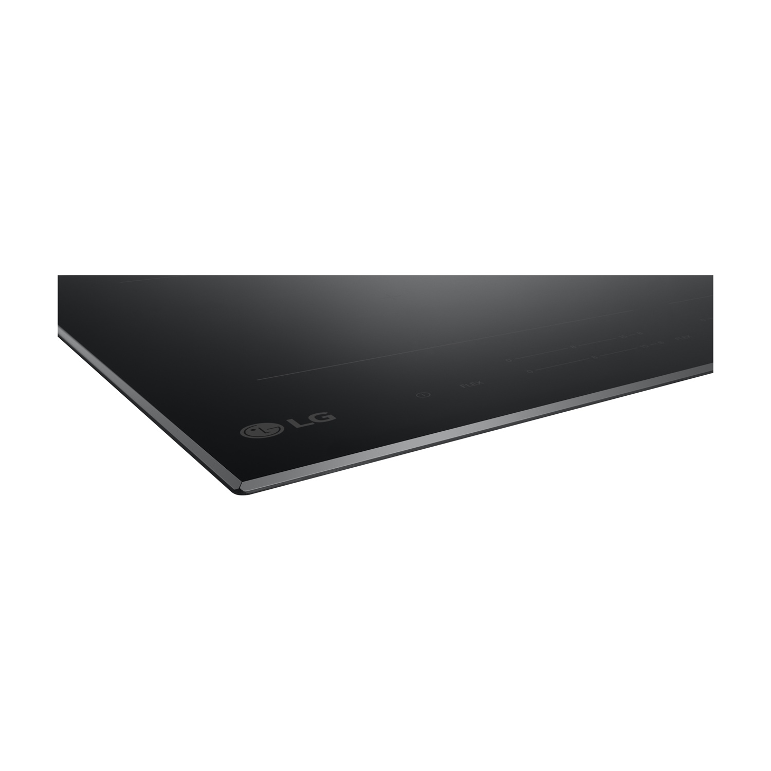 Piano cottura a induzione LG nero con comandi touch e zona flex.