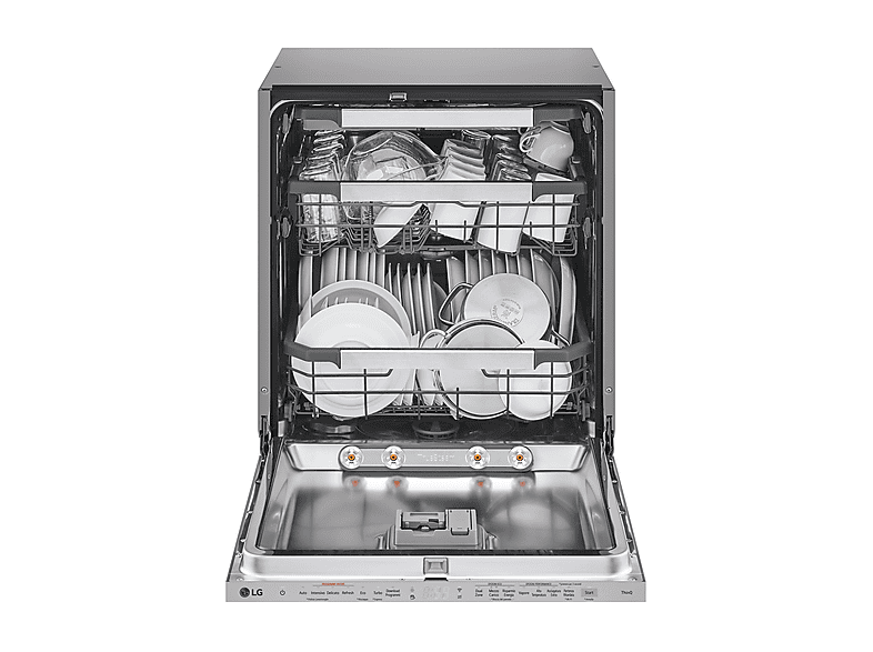 LAVASTOVIGLIE INCASSO Pannello frontale non in dotazione LG QuadWash DB597TXS, Programmi 10, Dimensioni: L 59,8 cm, A 81,5 P 55,4 Rumorosità 43 dB(A), Consumo di acqua 9,5 l, Noble Steel, Classe