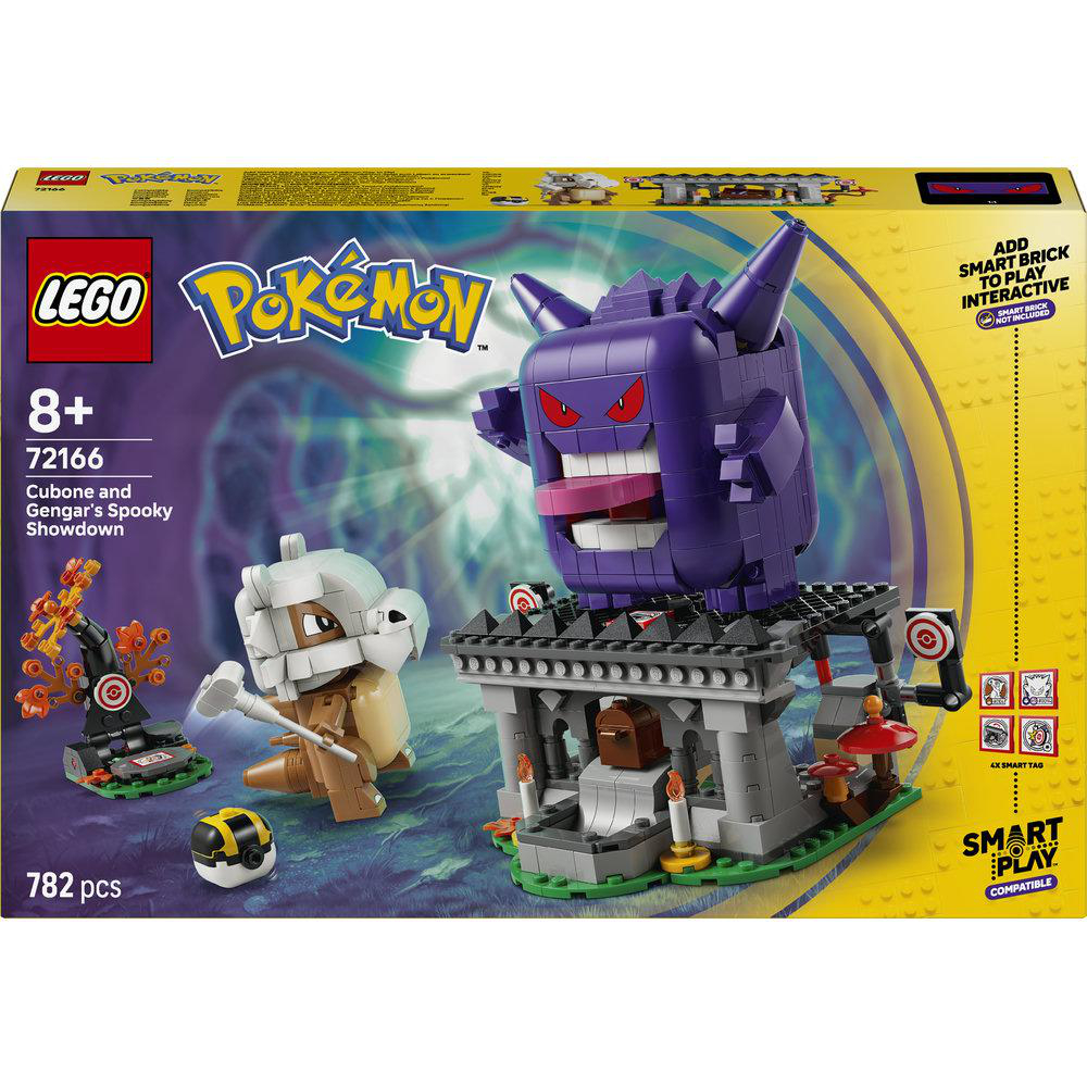 Lego Pokemon Set mit Cubone und Gengar Figuren, Gebäude und Zubehör.