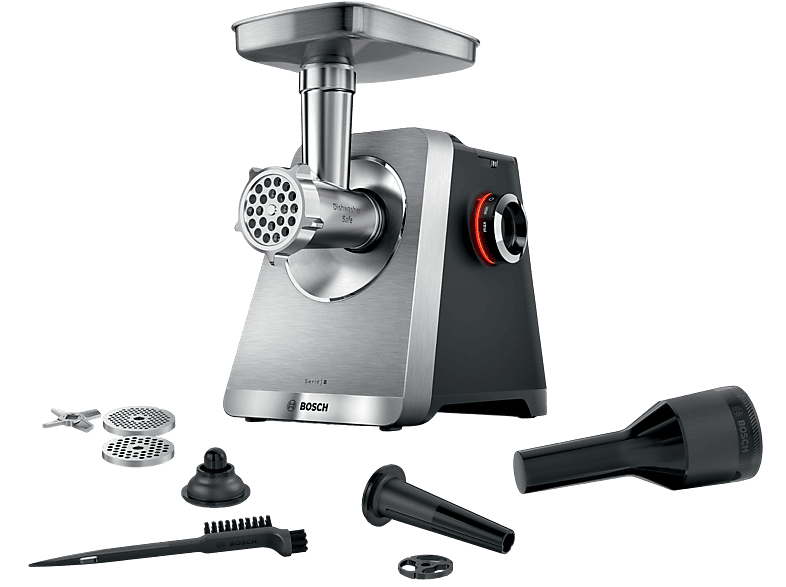 Bosch MFWS820M Serie 8, MultiPower Fleischwolf, 2500 W, Edelstahl