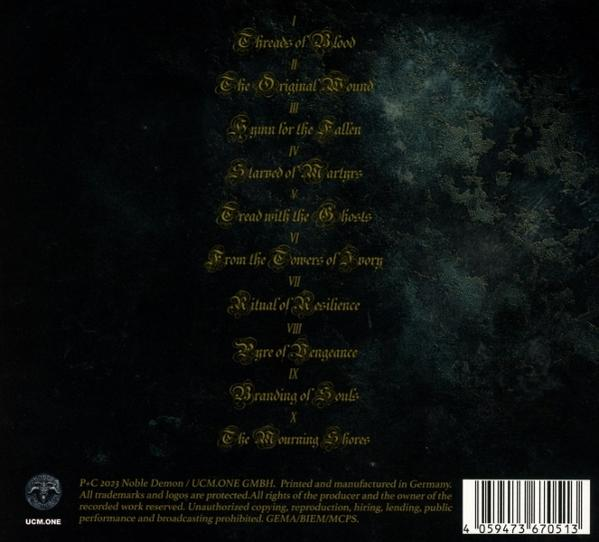 Rückseite eines Albumcovers mit Songliste und Copyright-Informationen.