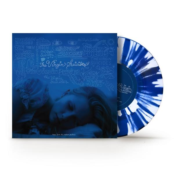 Ein Vinyl-Schallplatten-Cover mit dem Titel "The Virgin Suicides" und einer schlafenden jungen Frau.