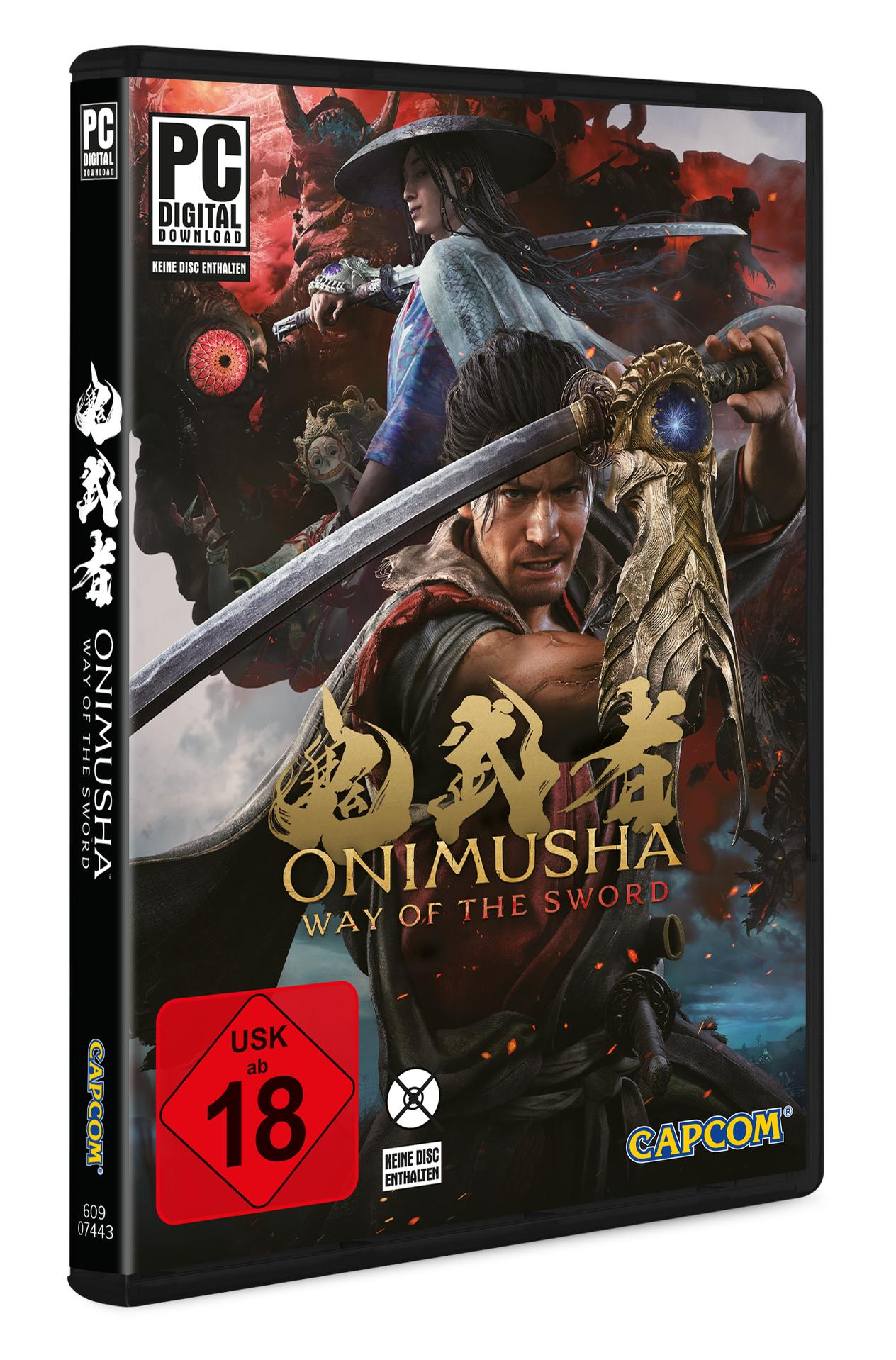Die Hülle des Spiels "Onimusha: Way of the Sword" zeigt Kämpfer und Monster.