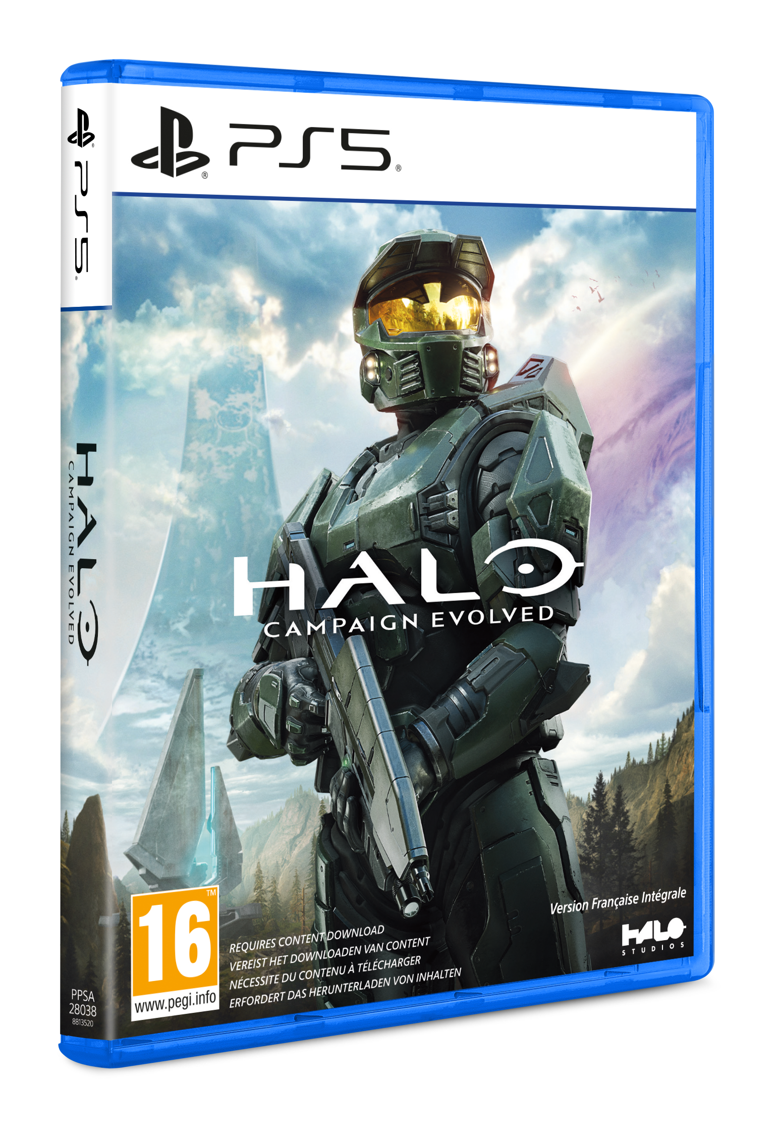 Halo Campaign Evolved PS5 Spielhülle mit Master Chief in Rüstung.