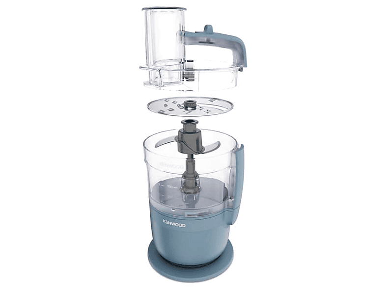 Robot de cocina - Kenwood FDP23.140GY, 900 W, 1.3 l, 1 Velocidad + Pulso, Ultracompacto, Cuchilla Acero Inoxidable, Azul