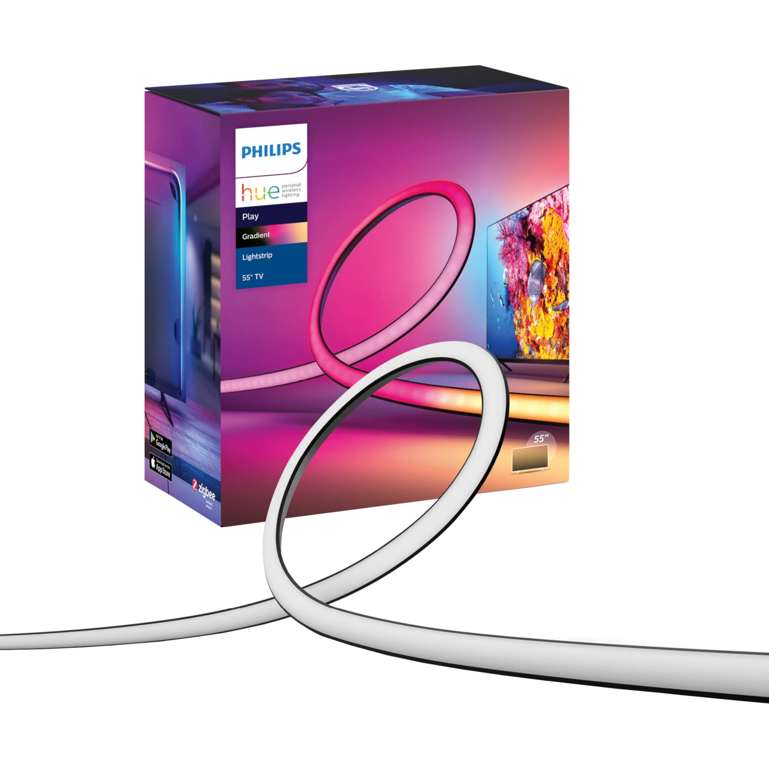 Boîte pour Philips Hue Gradient Lightstrip pour TV 55 pouces.