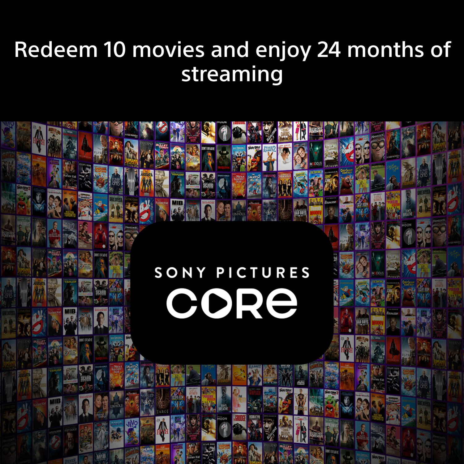 Sony Pictures Core logo against a backdrop of movie posters.