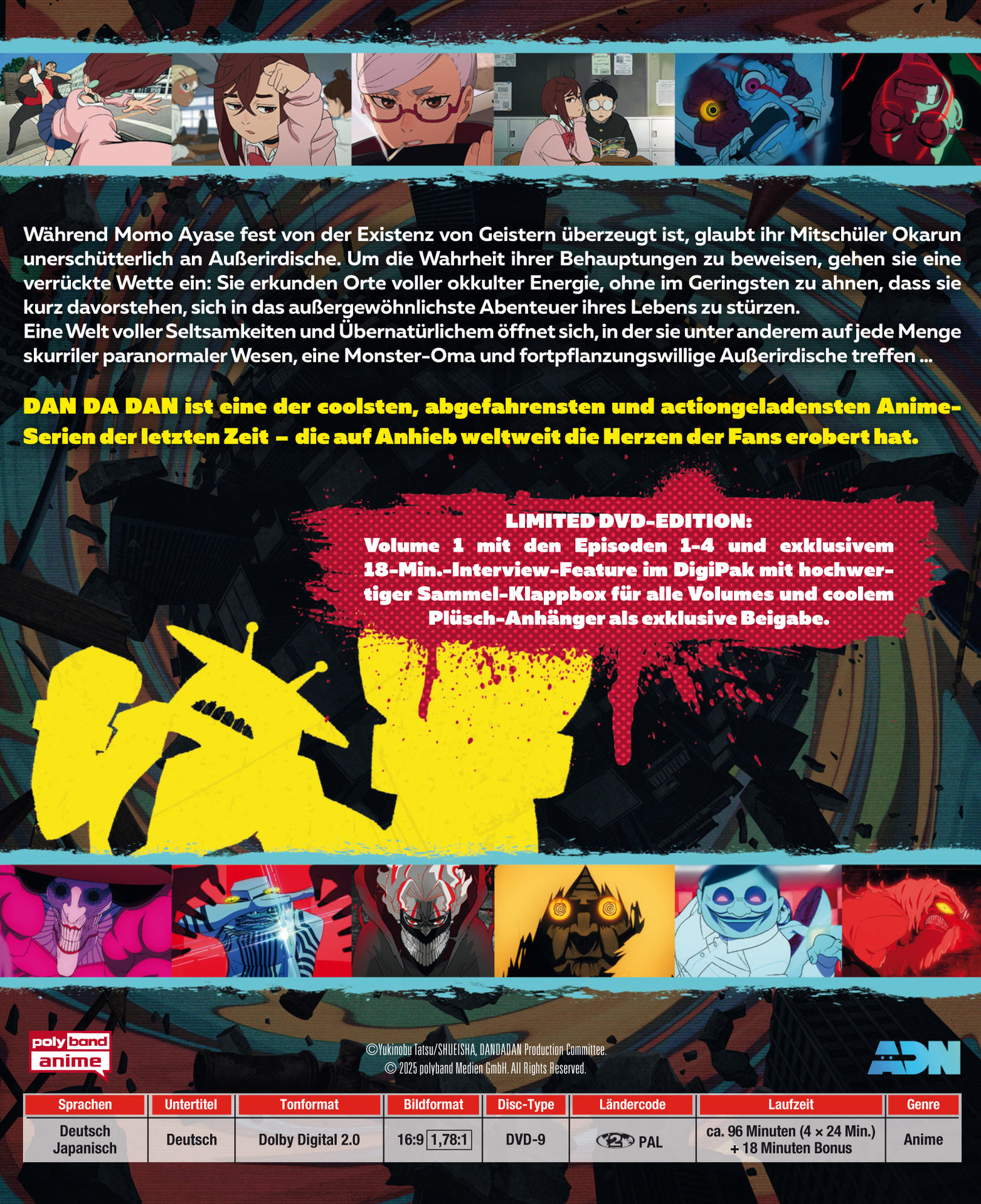 Anime-DVD-Cover mit personaggi stilizzati, testo e dettagli dell'edizione limitata.