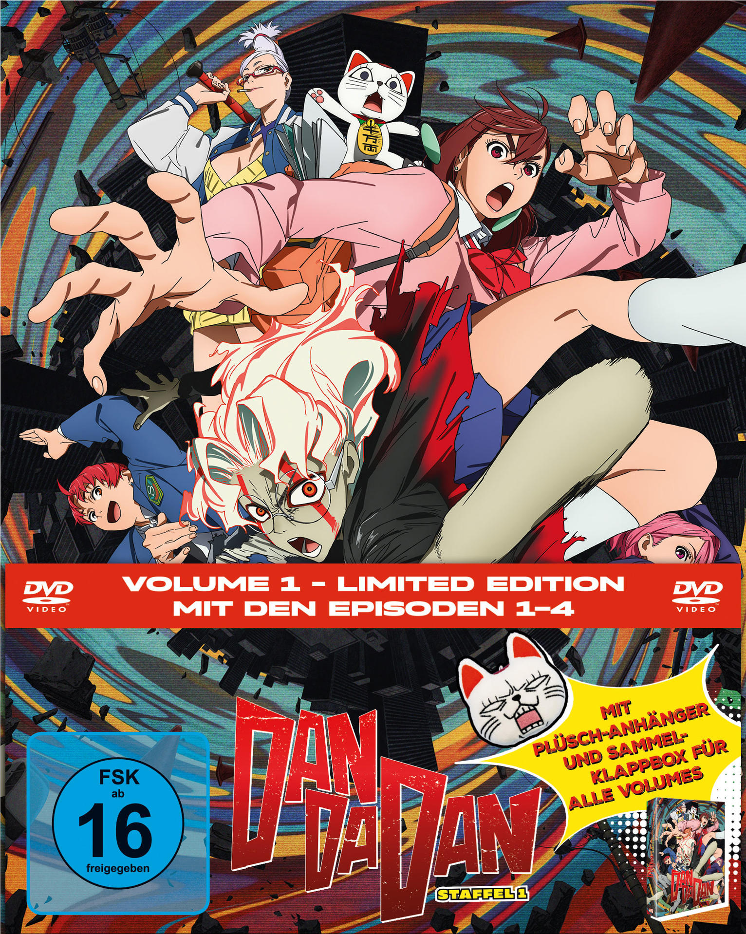 Anime-Cover mit Charakteren, Text und FSK-Siegel. Limited Edition Volume 1.
