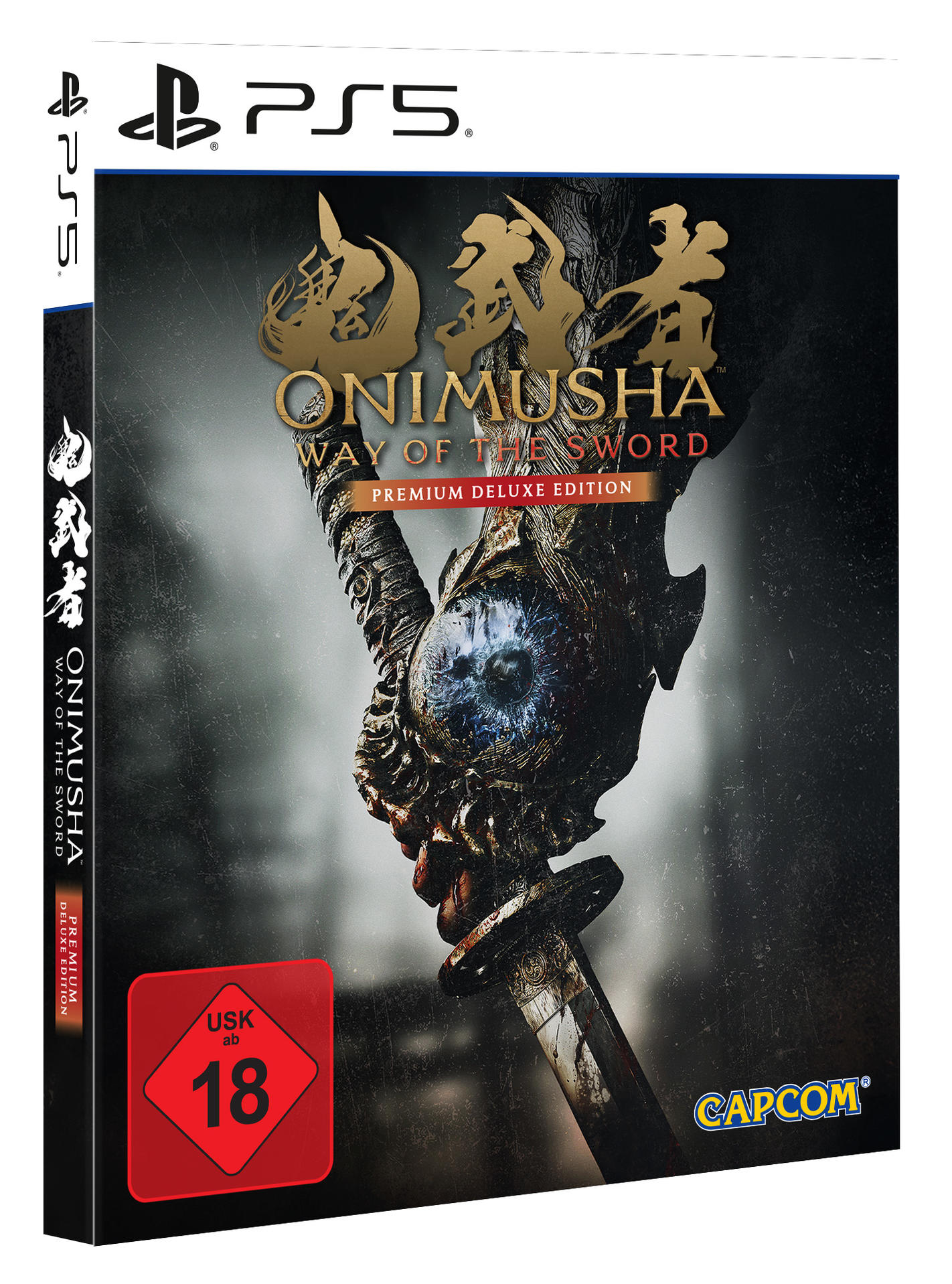 PS5 Spiel "Onimusha: Way of the Sword" Premium Deluxe Edition mit USK 18 Siegel.
