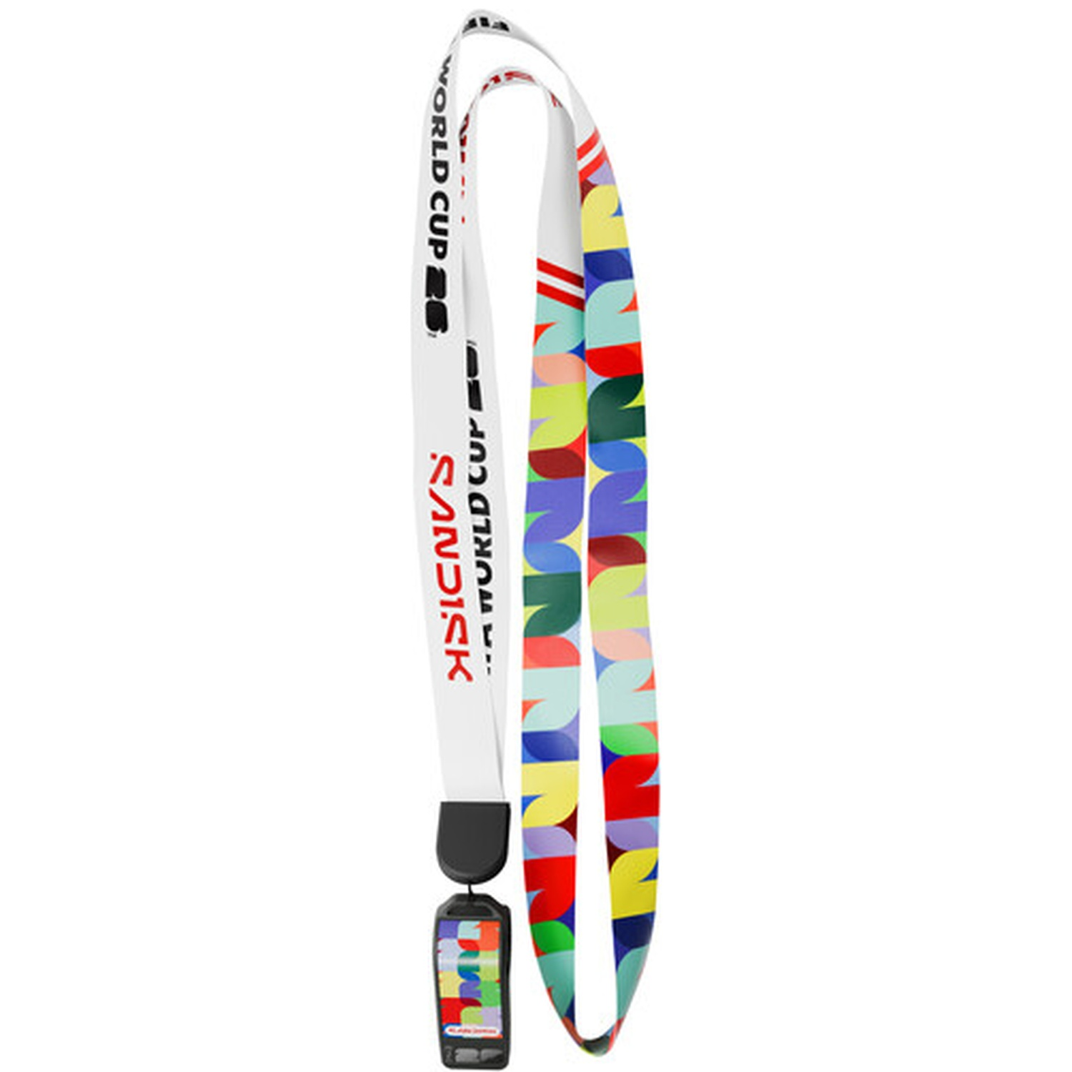 Een wit lanyard met 
