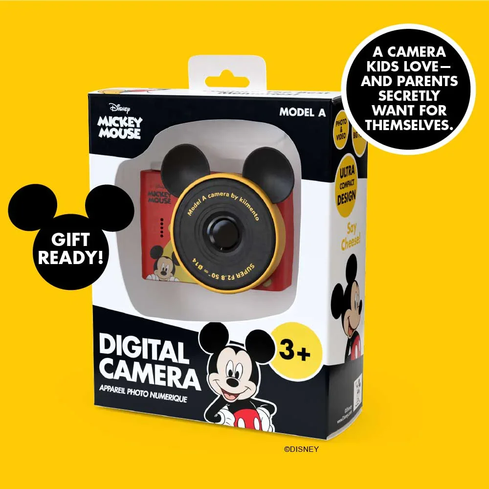 Disney Mickey Mouse digitális fényképezőgép csomagolás piros fényképezőgéppel, Mickey fülekkel.