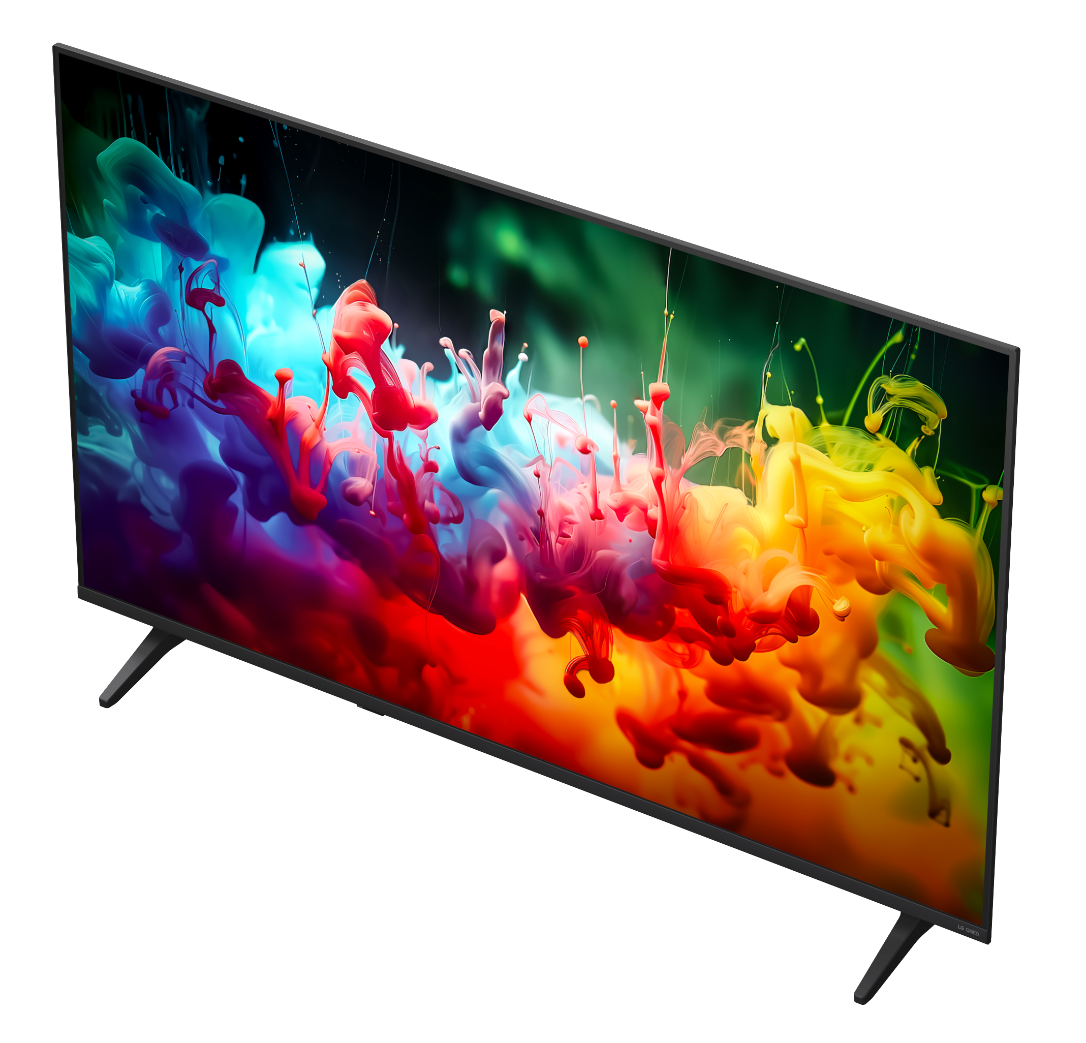 Telewizor LG QNED wyświetlający żywą eksplozję kolorów na ekranie.