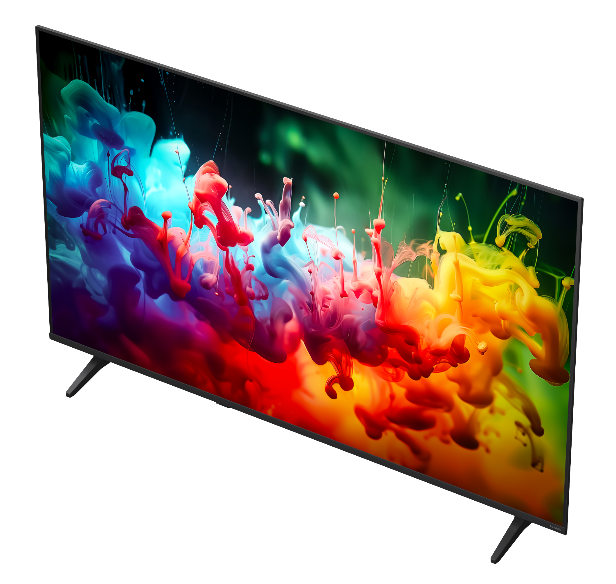 Nowoczesny telewizor wyświetlający żywy obraz płynących kolorów.