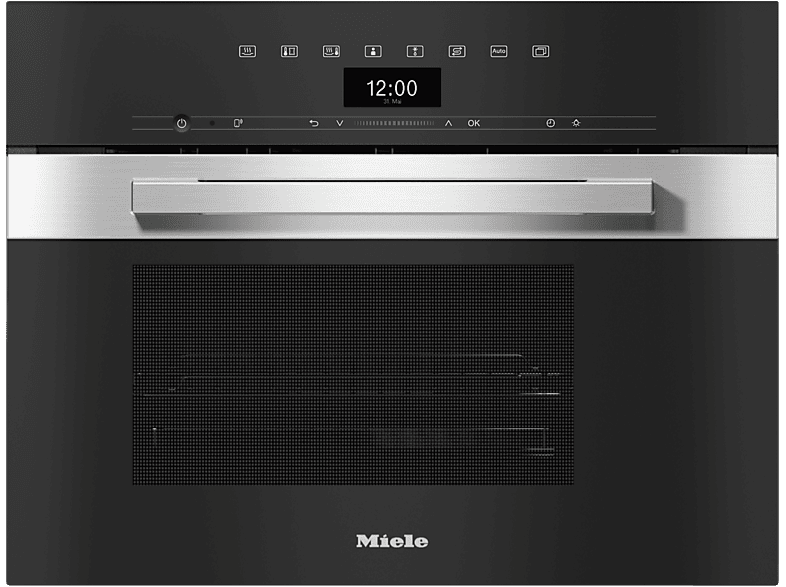 Miele Einbau-Dampfgarer Edelstahl/Schwarz DG7440D 230/50 Dampfgarer (Einbau-Gerät, Schwarz, Edelstahl)