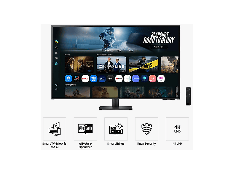 SAMSUNG S43FM700UU M70F 43 Zoll Smart Monitor, UHD 4K, 4 ms Reaktionszeit, 300 cd/m², 60 Hz, Schwarz — Foto 5 von 5