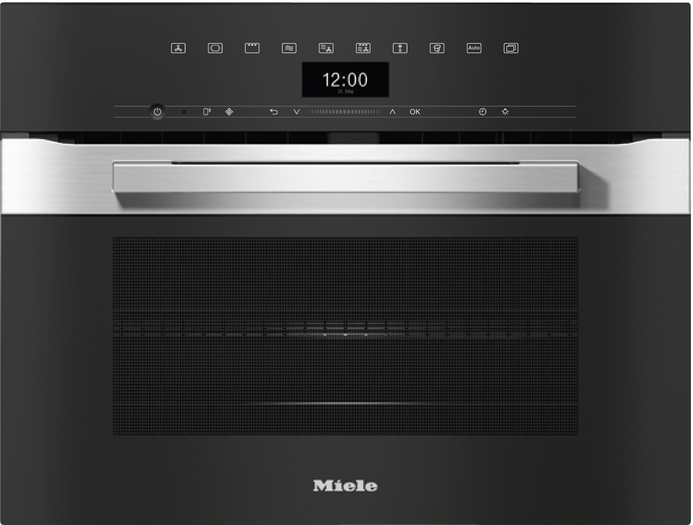 Ein moderner Miele Einbau-Kühlschrank mit digitaler Anzeige und Touch-Bedienfeld.
