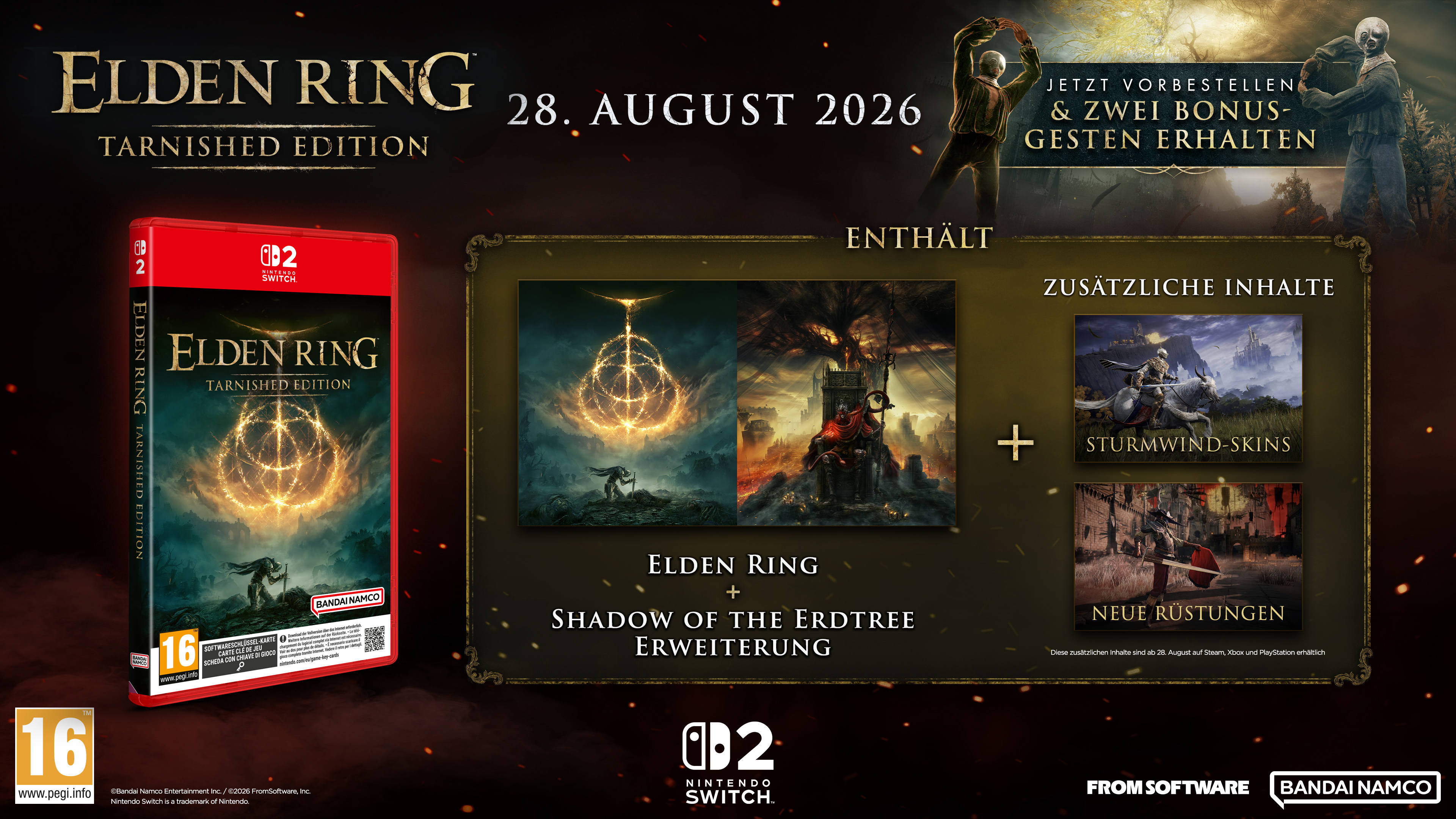 Elden Ring Tarnished Edition für Nintendo Switch mit Bonusinhalten.
