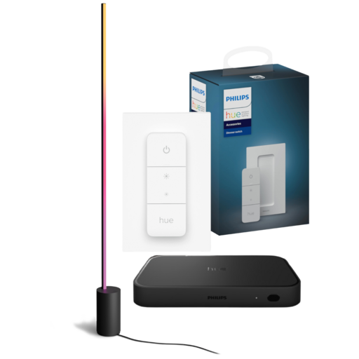 Philips Hue Entertainmentbundel met Signe Gradient Vloerlamp, HDMI Sync Box 8K en Dimmer Switch