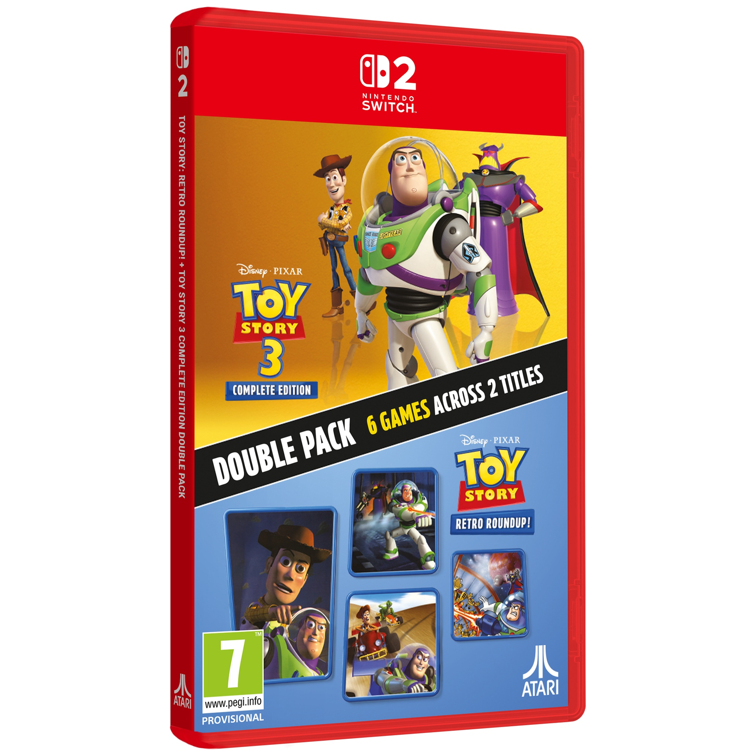 Nintendo Switch gamehoes voor Toy Story: Retro Roundup en Toy Story 3.