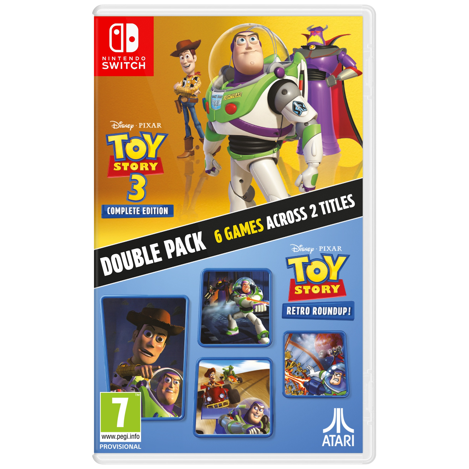 Nintendo Switch game case: Toy Story 3 Double Pack met Buzz en Woody.