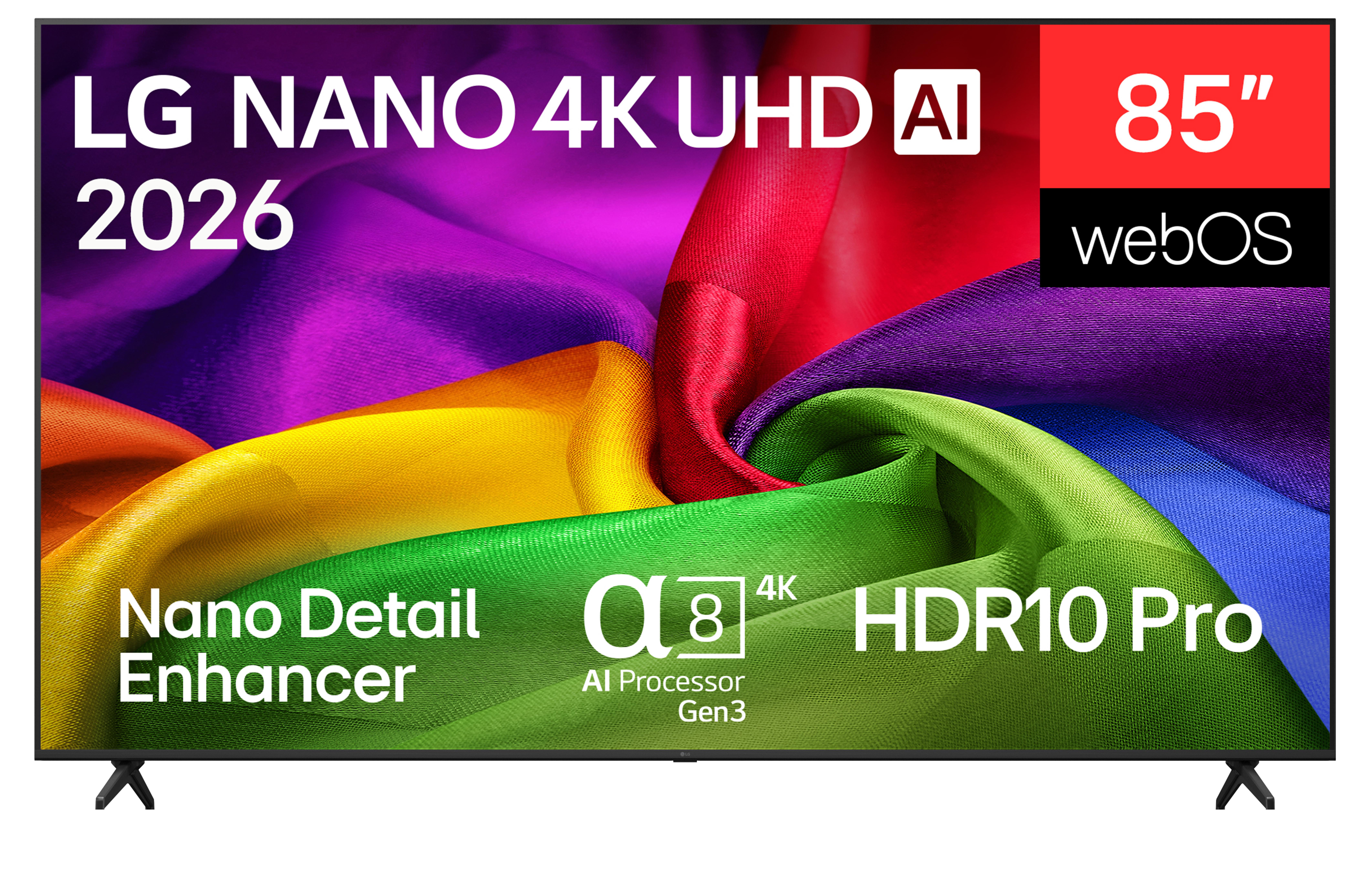 LG 85-Zoll 4K UHD Fernseher mit Nano Detail Enhancer, AI Prozessor Gen3.