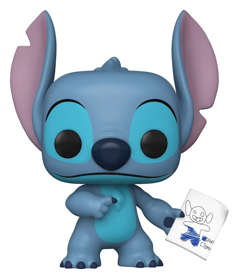 Una pequeña figura azul sostiene un papel con un dibujo de sí misma y dos casillas.